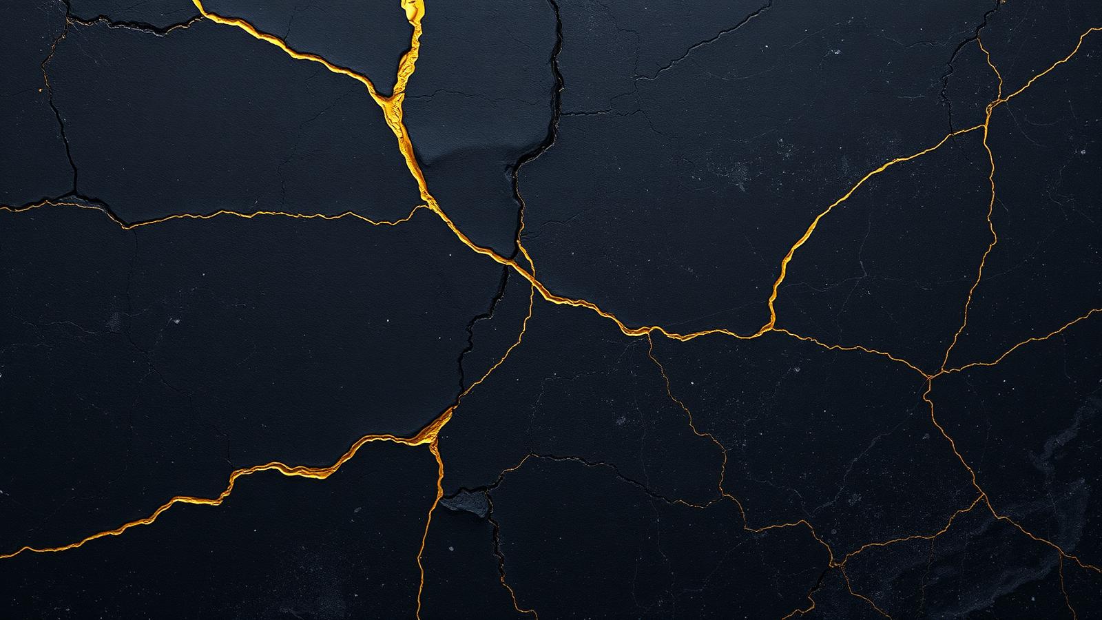Texture Kintsugi — fissures comblées d'or